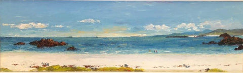 Calum MacFarlane-Barrow 'Iona Sands - North Shore' oil on board 24x82cm