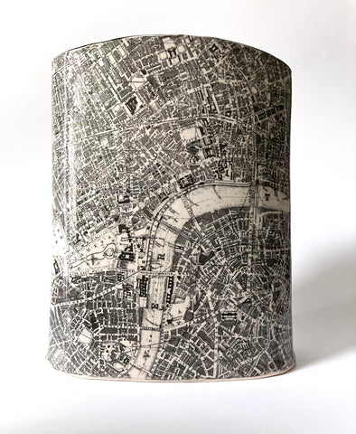Cat Santos 'London Map Vessel' ceramic 22x9x25cm