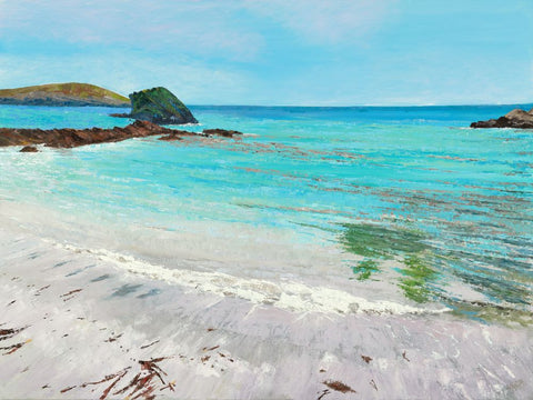 Charles Randak 'Gigha Tide Rush' oil on canvas 76x102cm (framed 93x118cm)