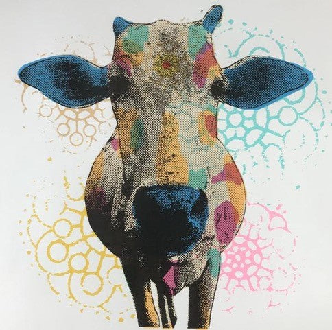 Charlotte Gerrard 'Holy Cow' screenprint 50x50cm