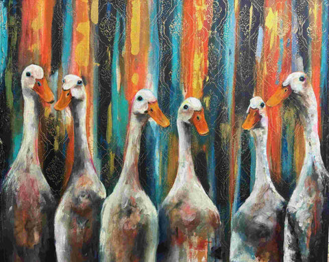 Charlotte Gerrard 'Return of the Beaky Blinders' 100x120cm
