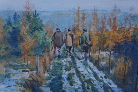 Colin Allbrook 'Bright but Cold' watercolour 33x51cm