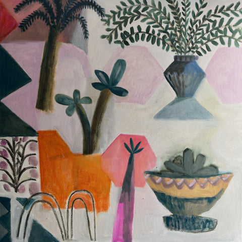Dana Finch 'Courtyard' oil on canvas 100x100cm