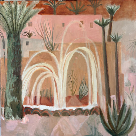 Dana Finch 'Peace Fountain' oil on canvas 90x90cm