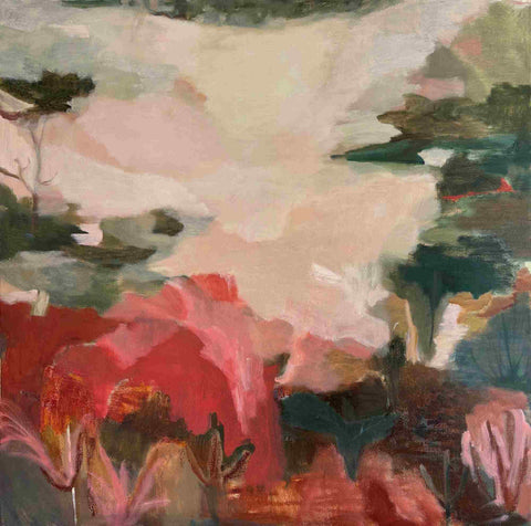 Dana Finch 'Rose Canyon' oil on canvas 100x100cm