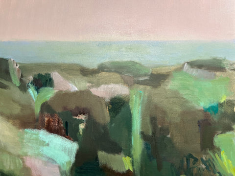 Dana Finch 'Viridian Coast' oil on canvas 60x75cm