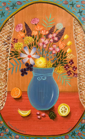 Daphne Stephenson 'Gypsy Flowers' acrylic on board