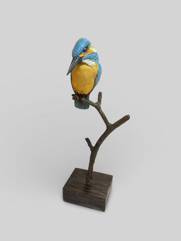 David Cooke 'Kingfisher II' ceramic H42xW15xD13cm