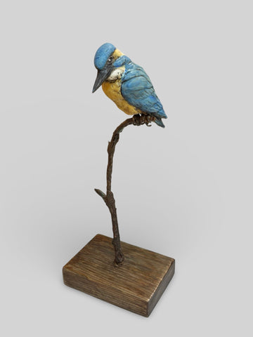 David Cooke 'Kingfisher I' ceramic H44xW17xD15cm