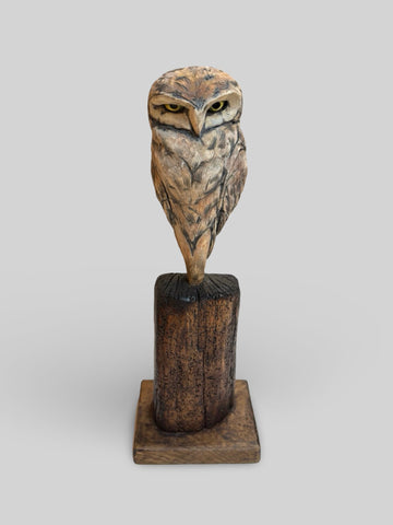 David Cooke 'Little Owl' ceramic H37xW13xD11cm