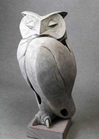 David Cooke 'Owl' stoneware 50x23cm
