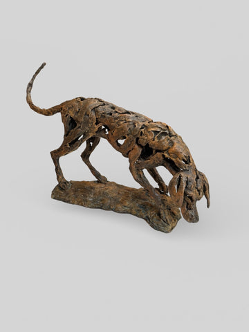 David Cooke 'Weimaraner' (one off) bronze H26xL41xD19cm