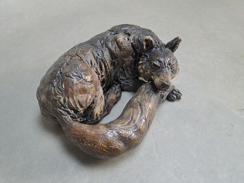 David Cooke 'Wolf' ceramic H12xW22cm