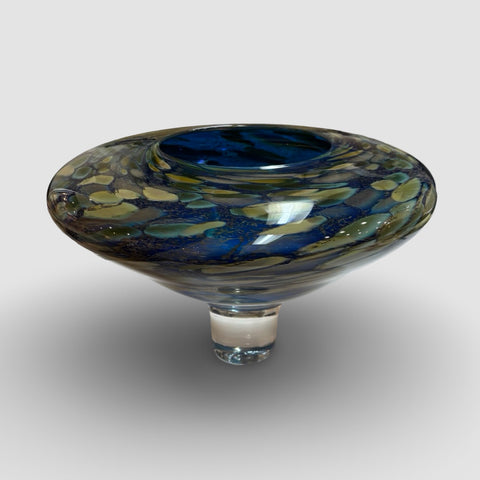 David Flower 'Hydrangea Disc Vase' glass H18xD29cm