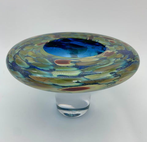 David Flower 'Large Disc Vase' glass H15 D23cm