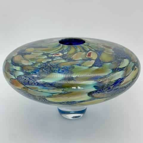 David Flower 'Large Disc Vase' glass H15xD23cm