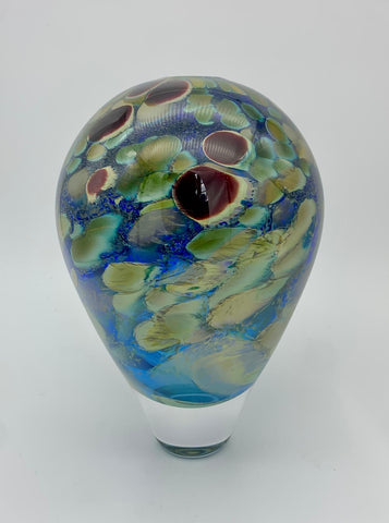 David Flower 'Large Ovoid Vase' glass H22cm