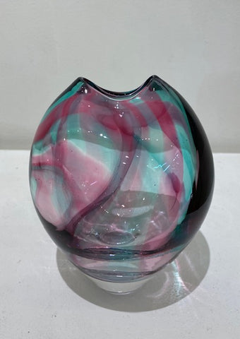 David Flower 'Pink/blue vessel' H16cm