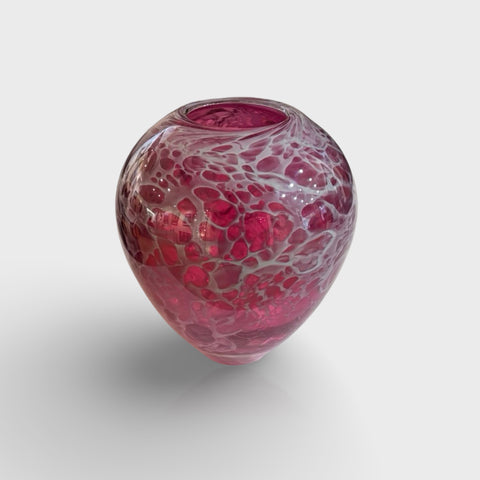 David Flower 'Veiled Ovoid Vase (pink)' glass H28xD16cm