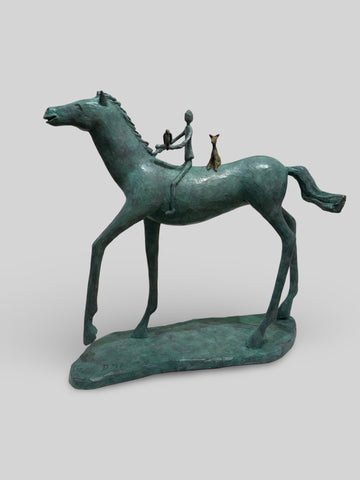 Dawn Benson 'Hunters' bronze ed 7 of 8 H49xW52xD20cm
