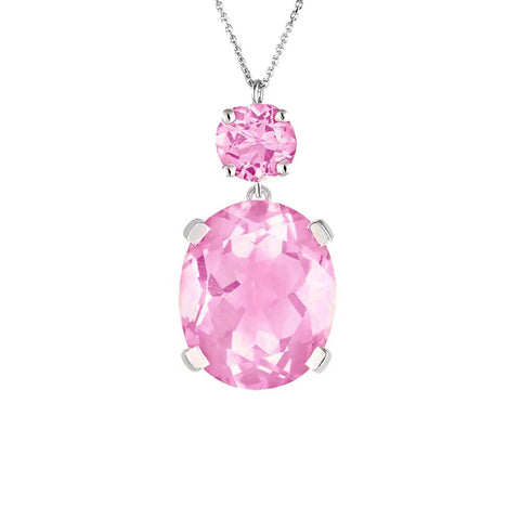 Augustine Jewels ' Sterling Silver Pink Topaz Drop Necklace'