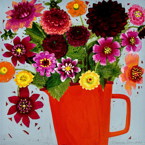 Emma Dunbar 'I painted this whilst listening to Sarah Raven on Desert Island Discs' acrylic on panel 35x35cm