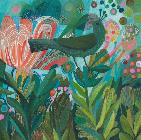 Esté MacLeod 'Pink Berries' acrylic on canvas 30x30cm