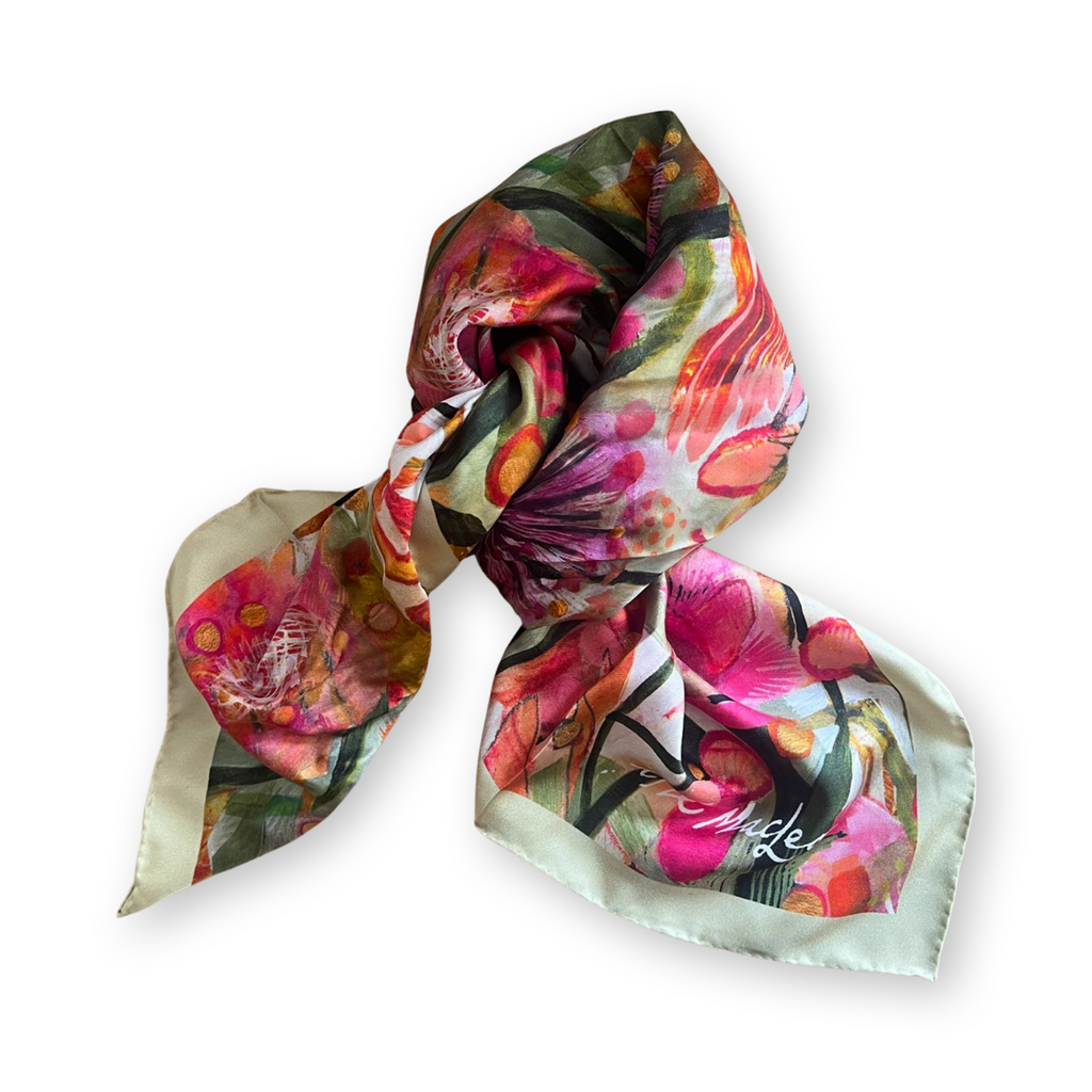 Original hand-made silk scarf by Esté MacLeod, available to purchase at Iona House Gallery in-store and online