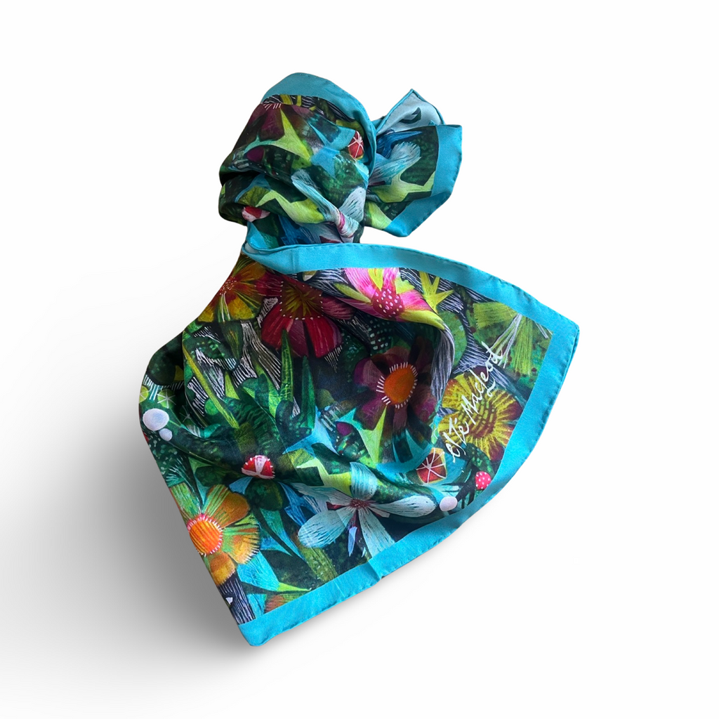 Original hand-made silk scarf by Esté MacLeod, available to purchase at Iona House Gallery in-store and online