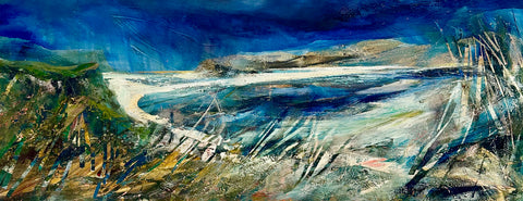 Fiona Matheson 'Edge of the Salt Wind' oil on acrylic on deep edge canvas 60x150cm