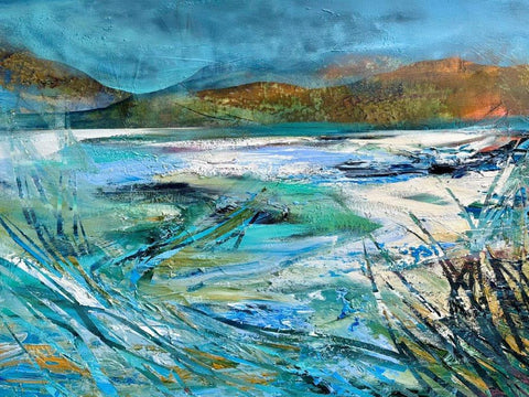 Fiona Matheson 'Shell Sands, Corran' oil on acrylic on canvas  70x100cm