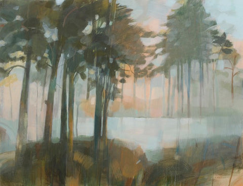 Fiona Millais 'Evening Island' acrylic on deep cradled panel 91x122cm