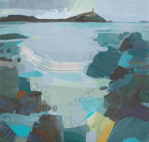 Fiona Millais 'Kenidjack and Cape' acrylic on cradled panel 25x25cm