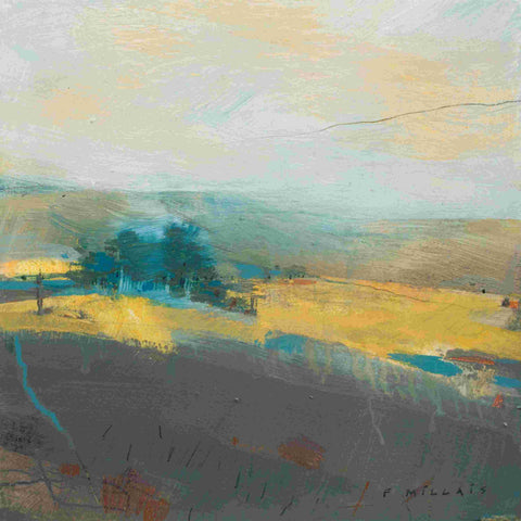 Fiona Millais 'Sunlit ridge' acrylic on panel 20x20cm