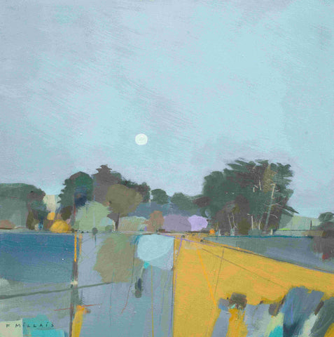 Fiona Millais 'The Yellow Brick Road' acrylic on panel 30x30cm