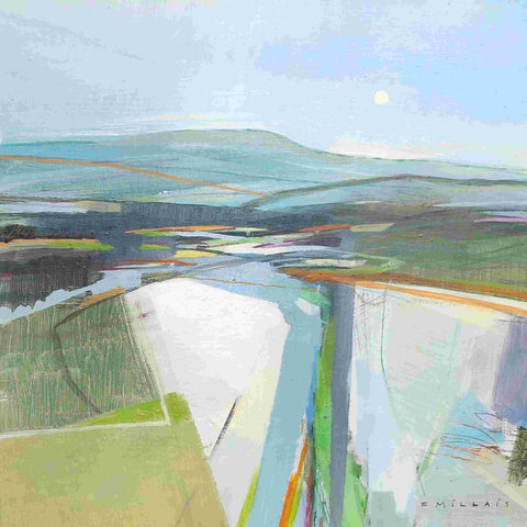 Fiona Millais 'To the Bluff' acrylic on cradled panel 30x30cm