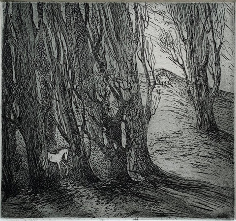 Flora McLachlan 'Unicorn', limited edition etching 7x8cm (unframed)