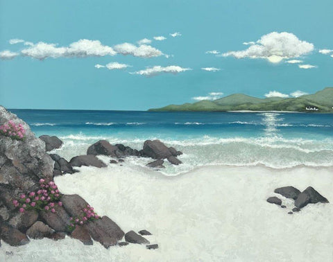 Gail Pope 'Camasdarach Beach, Mallaig' acrylic on canvas 50x60cm