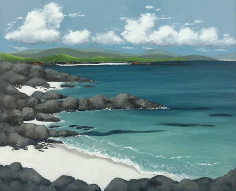 Gail Pope 'Luskentyre Beach, Harris' acrylic on canvas 50x60cm