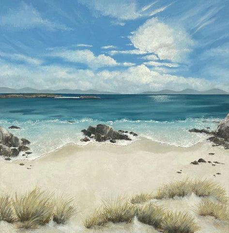 Gail Pope 'North Beach, Iona' oil on canvas 70x70cm