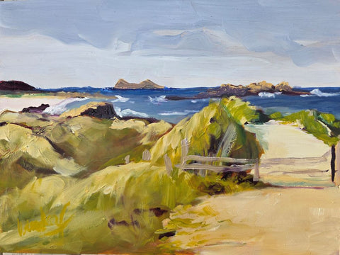 Gail Wendorf 'Iona, After the Storm IV' oil on board 23x30.5cm