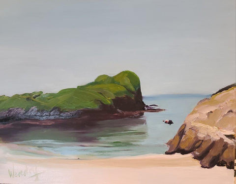 Gail Wendorf 'Still Waters, East Iona' oil on board 28x30.5cm (11x12ins)