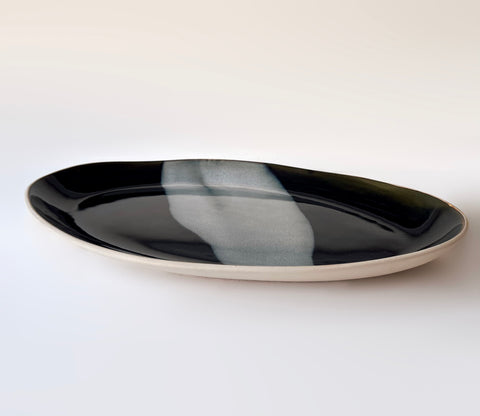 Ghaz Ahmad ‘Large Moonlight Platter’ ceramic 43x26x3.5cm