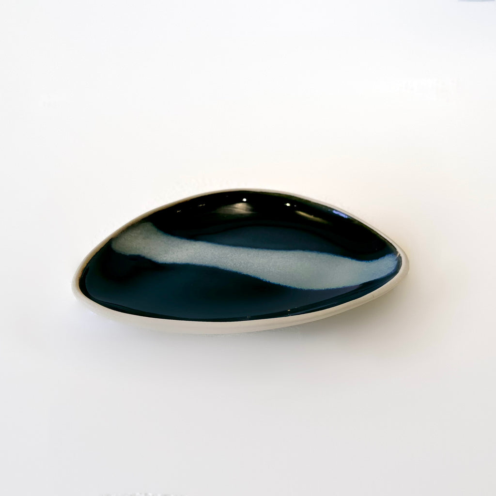 Ghaz Ahmad ‘Moonlight Small Triangle Dish II' ceramic 14x11.5x1.5cm