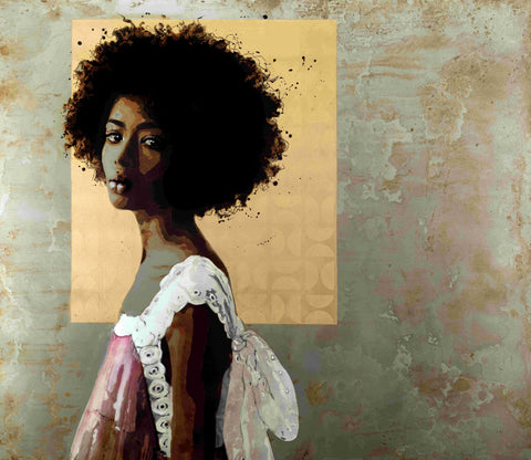 Louisa Tebbutt 'Girl in a Pink Dress' collector's edition giclee print A/P 90x102cm