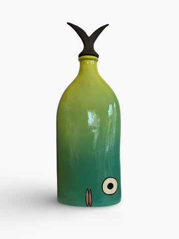 Guy Routledge 'Large fish bottle' green H43 x W16.5cm