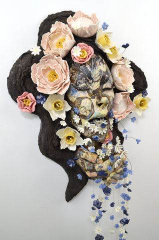 Helen Nottage 'Flora' 76x44x16cm Stoneware Wall Piece