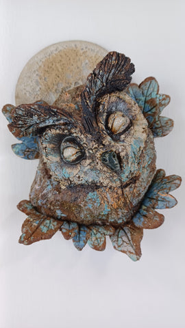 Helen Nottage 'Eagle Owl' ceramic H19xW14xD6cm