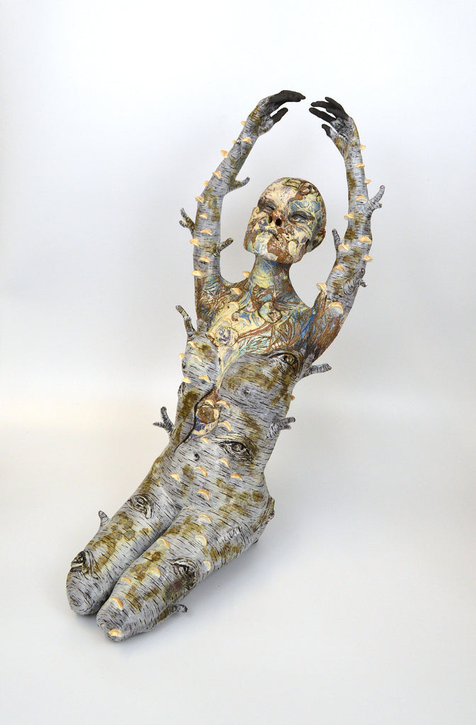 Helen Nottage 'Birch Dryad II' ceramic 56x28x42cm
