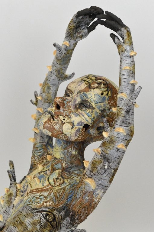 Helen Nottage 'Birch Dryad II' ceramic 56x28x42cm